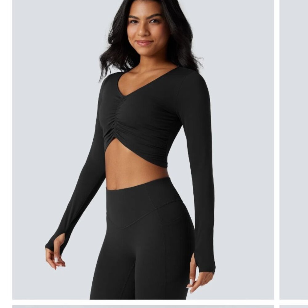 L/S Cropped Yoga Sports Top - Picture 4 of 4